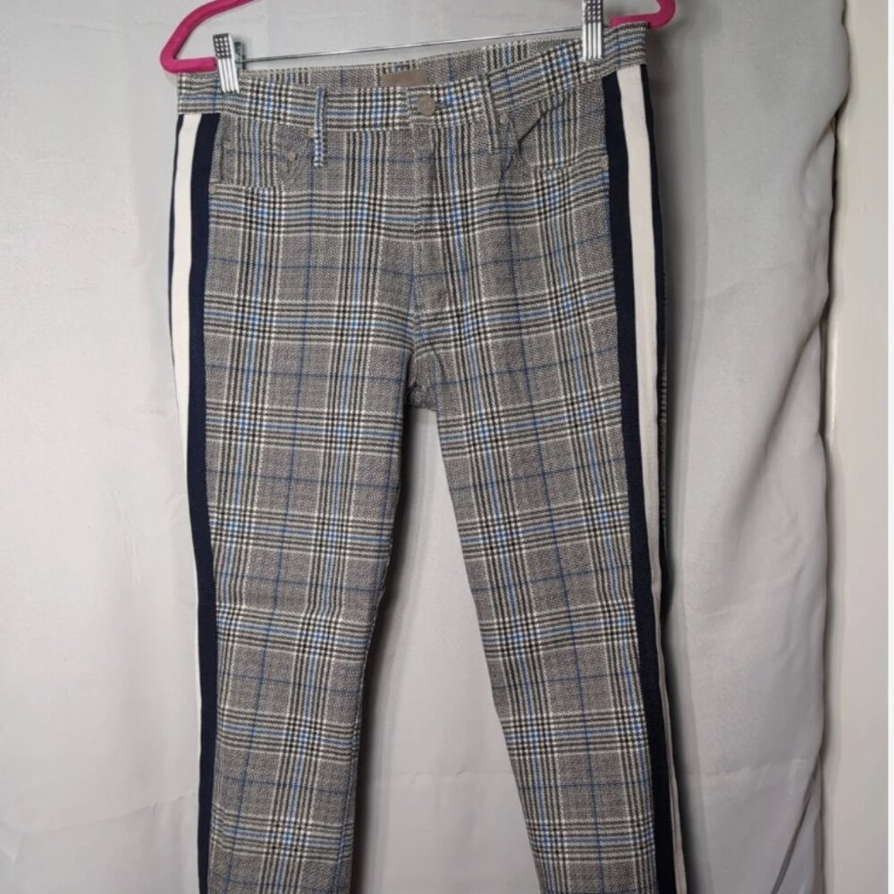 Mother Jeans The Insider Ankle 31 Happy People Read and Drink Coffee Plaid(506)